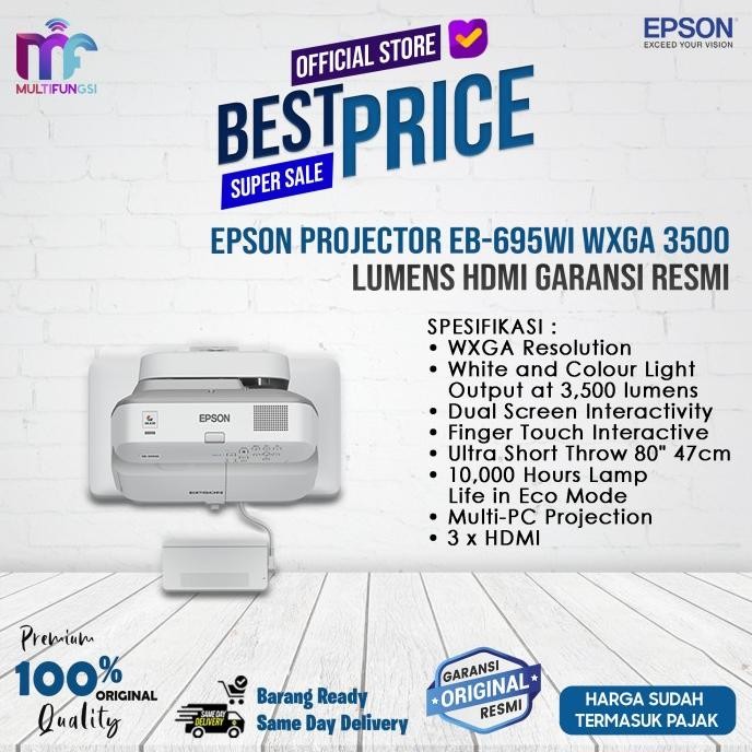 

Epson Projector EB-695Wi WXGA 3500 LUMENS HDMI Garansi Resmi