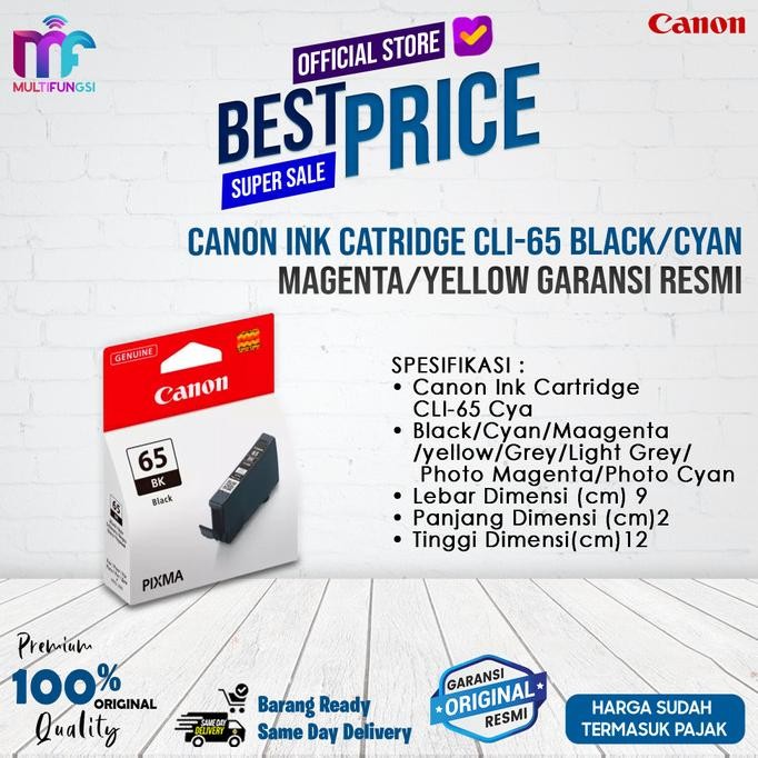 

Canon Ink Catridge CLI-65 Black/Cyan/Magenta/Yellow Garansi Resmi