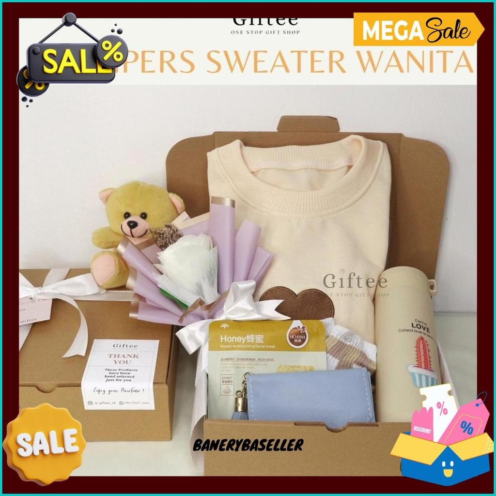 

Hampers Sweater Cewek Wanita Bunga Dompet Botol Minum Boneka Jeket Jacket Baju Premium Kado Gift Box Hadiah Ultah Ulang Tahun Birthday Wisuda Graduation Sempro Sidang Cewe Pacar Teman Murah Anniversary Pasangan By Giftee Id Murah