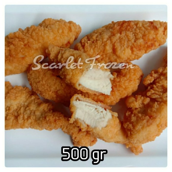 

Ready Gas!!! Chicken Strip Premium Chicken Crispy Ayam Fillet Krispy 500Gr