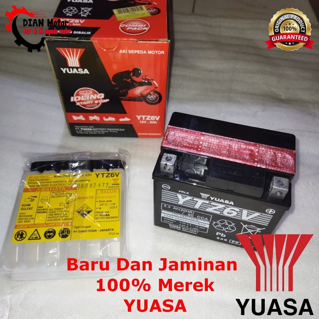 YUASA YTZ6 AKI VARIO125FI MF YTZ6V+AIR YUASA ORIGINAL