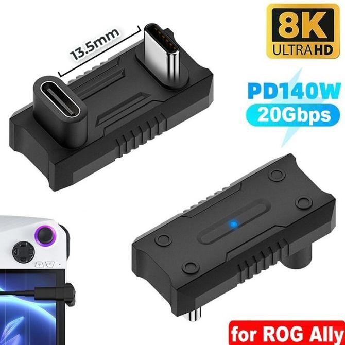 

Produk Baru!! USB Type C Converter U-Shaped 13.5mm Female to Male 20Gbps OTG 180 Degree Adapter PD for Asus ROG Ally Steam Deck Console Accessories