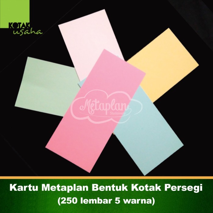 

BEBAS ONGKIR - Kartu Metaplan Bentuk Kotak Persegi (250 lembar 5 warna)