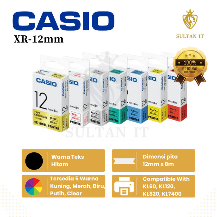 

BEBAS ONGKIR - EZ LABEL TAPE PRINTER CASIO 12 MM XR 12