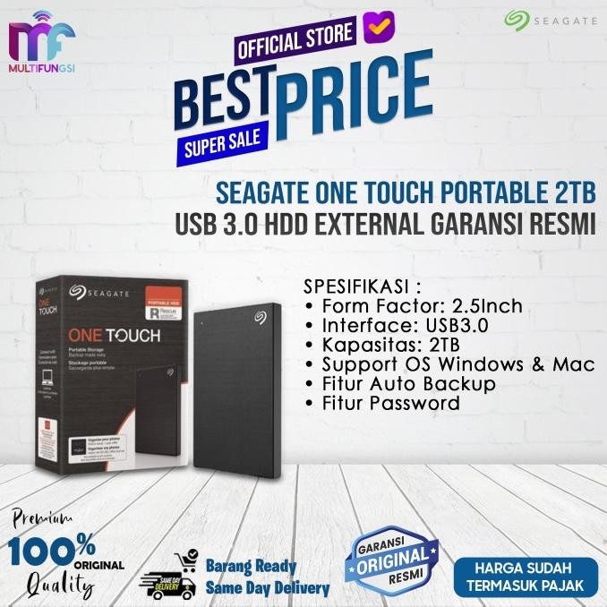 

Seagate One Touch Portable 2TB USB 3.0 HDD External Garansi Resmi