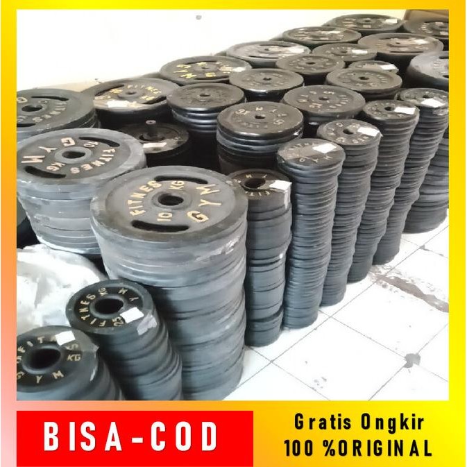 barbel plate iron Plate besi Berat 10 kg lubang 5 cm barbel besi cor