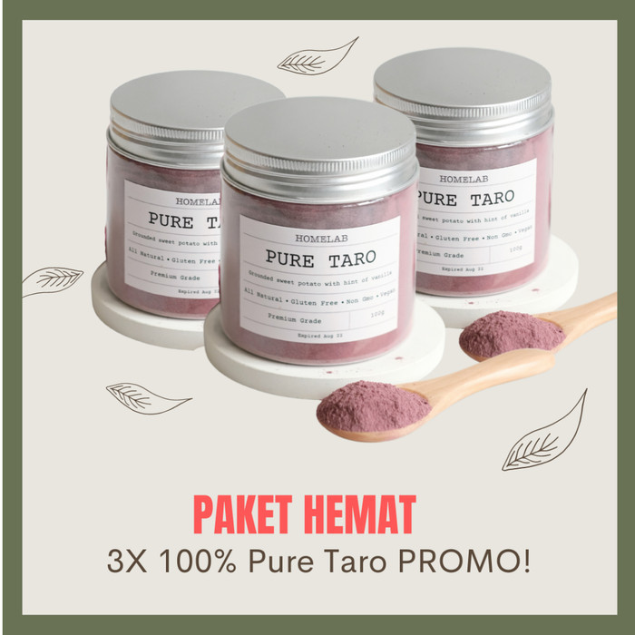 

Terbaru 3X Pure Taro Premium - 100G / 3 Toples Bubuk Taro Paket Promo