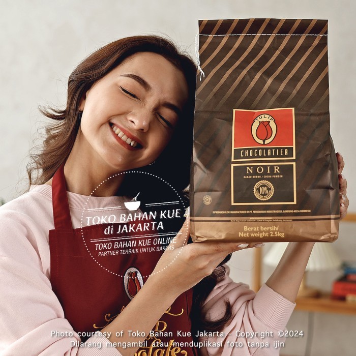 

Termurah Tulip Noir Hitam Pure Cocoa Powder Coklat Bubuk Cokelat 2,5Kg/1Sak