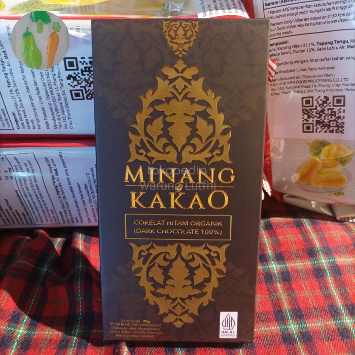 

Ready Stock Minang Kakao Dark Chocolate Organic 100% Sugar Free 70Gram