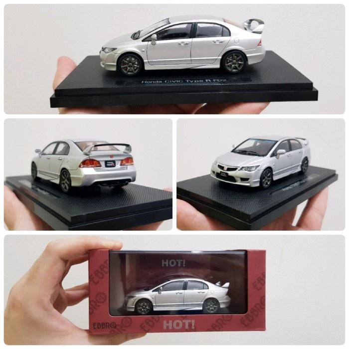 Diecast Ebbro 1/43 Honda Civic Fd Type R Fd2 Silver Rare Murah