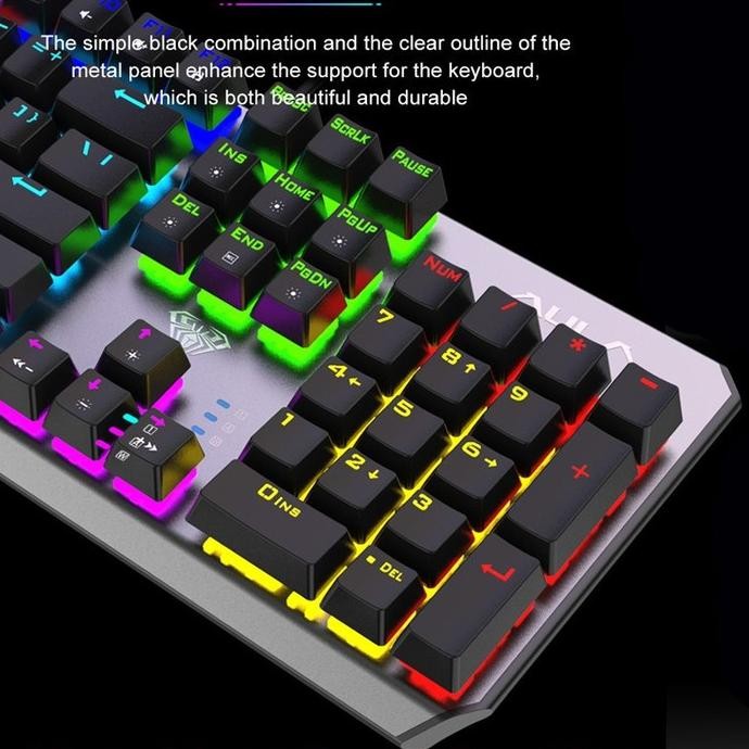 Promo Keyboard USB Gaming Mechanical AULA F2066-II RGB Rainbow LED - Wind F-2066-II