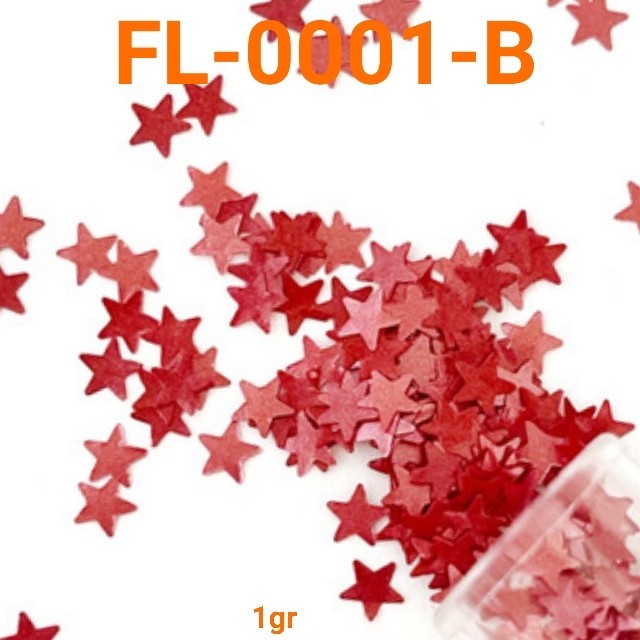 GR-FL-0001 Sprinkles glitter borci kertas emas bintang edible import
