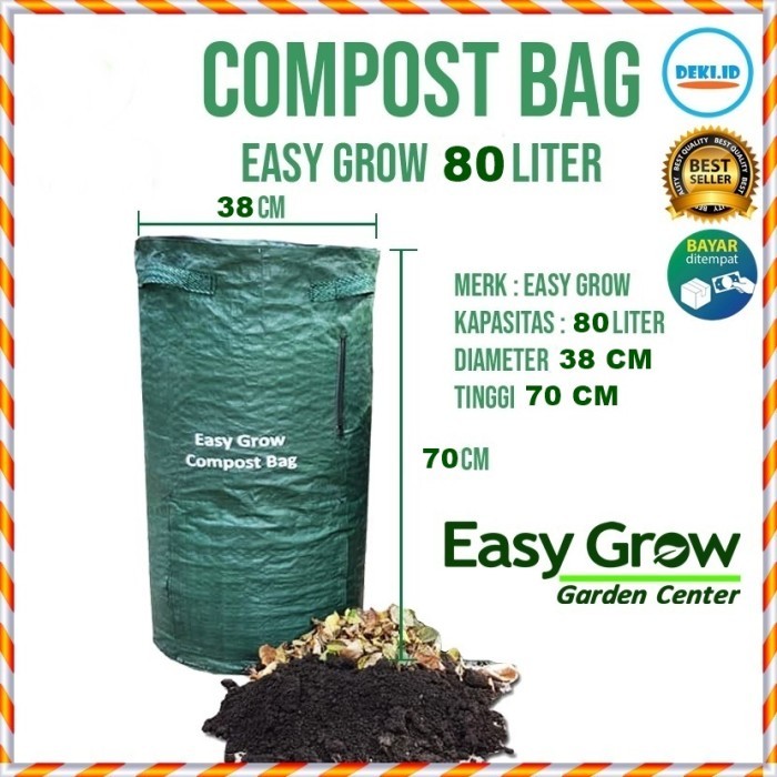 Compost Bag 80 Liter Easy Grow Tas Kompos Tempat Membuat Komposter