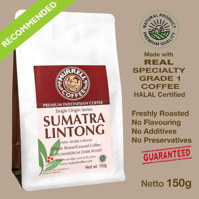 

Sumatra Lintong Kopi Arabica Specialty Premium Murrell Coffee - Medium Dark,Biji