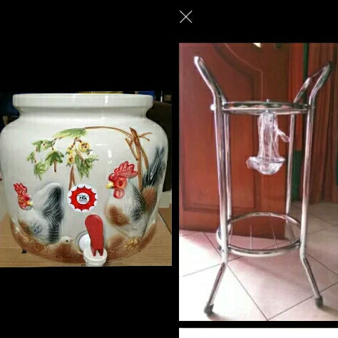 GUCI AIR/GUCI KERAMIK GALON+KAKI GUCI STEANLES/MOTIF TIMBUL/WRN RANDOM