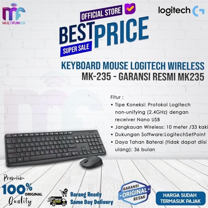 

Keyboard Mouse LOGITECH Wireless MK-235 - Garansi Resmi MK235