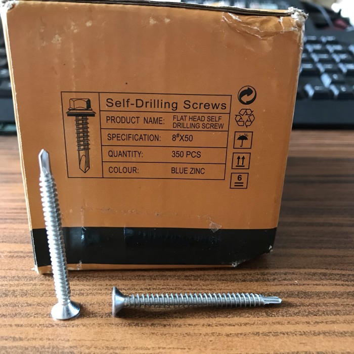 BEBAS ONGKIR - SEKRUP BAJA RINGAN/SEKRUP GRC/SEKRUP ROOFING/SEKRUP PUTIH/SKRUP 8x50