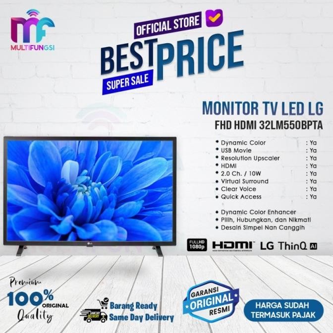 

LG TV LED 32" 32LM550 HD Dynamic Enhance 32LM550BPTA Garansi Resmi