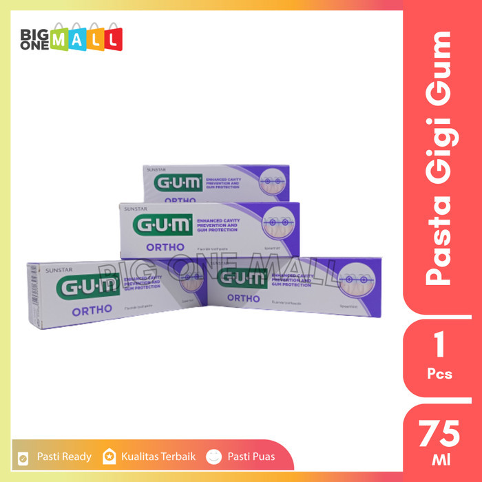 Gum Ortho Toothpaste 75Ml, Pasta Gigi Khusus Behel, Odol Gum