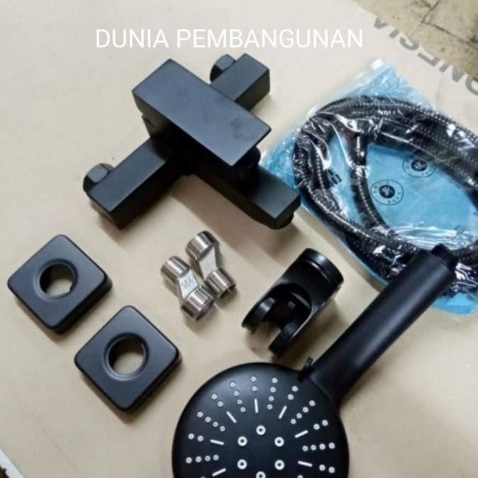 Kran shower panas dingin kotak stainless / kran panas dingin hitam