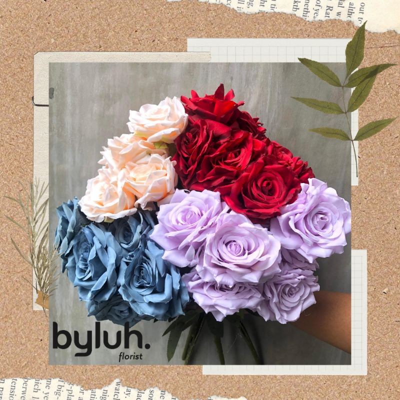 MAWAR HOLLAND ARTIFICIAL / 9 KUNTUM BUNGA