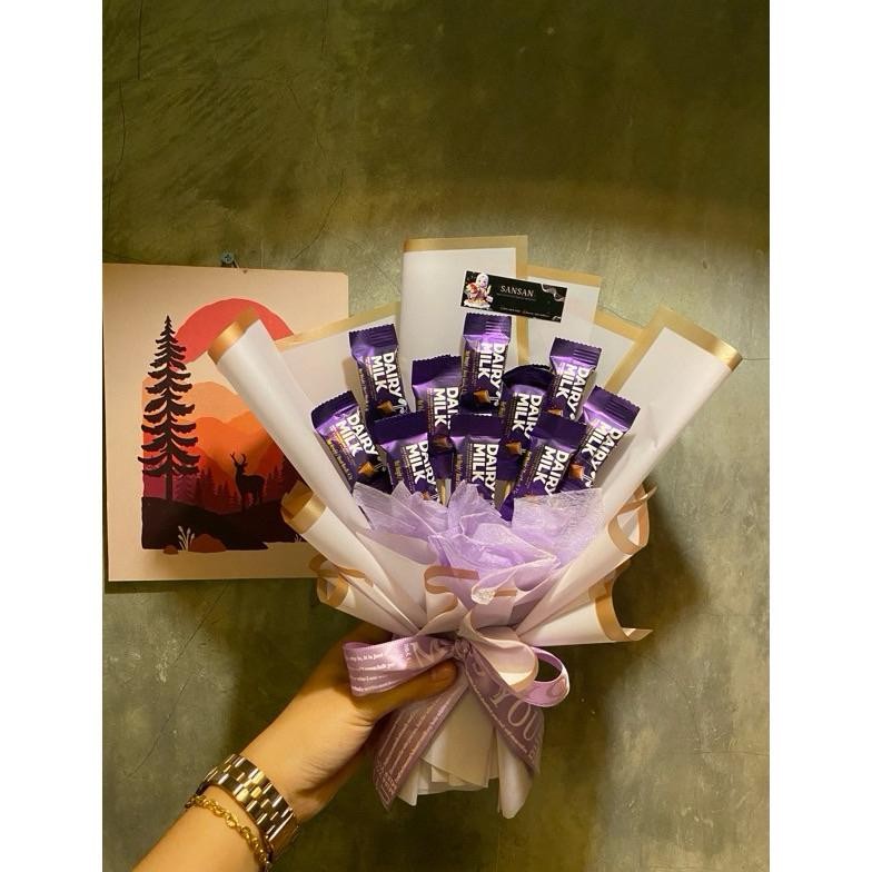 

Mini Buket coklat Cadbury Mini/Dairy milk/Buket Bunga/Kado Wisuda Pernikahan