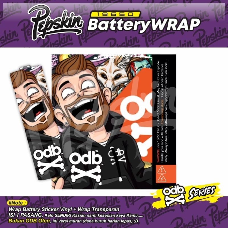 

*Premium Quality* Stiker Wrap Batrei 18650 Odebe V7 02 Garskin Custom Stiker Maxdecal Bkn Case COD