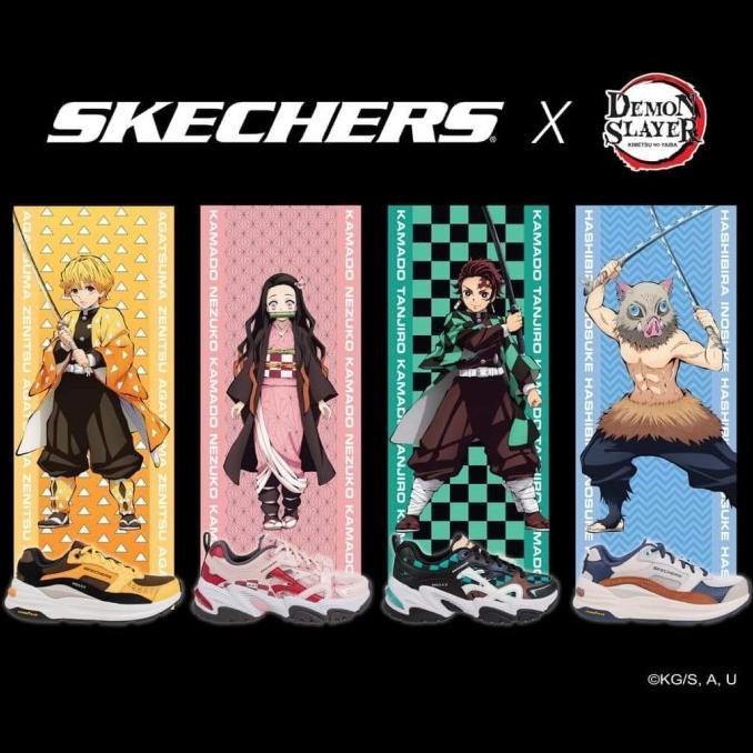 Sepatu Sport Casual Official Collab Anime Skechers X Demon Slayer