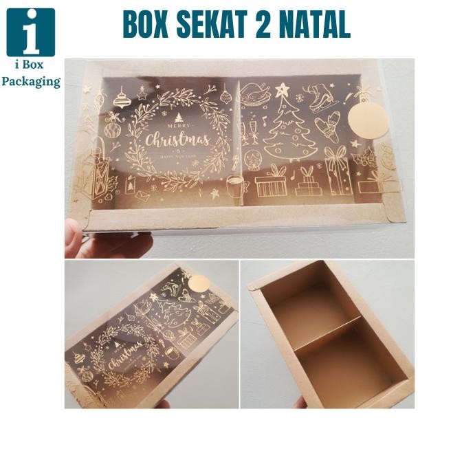 

CR - [5pcs] Box Egg Tart Fruitpie Dus Sekat 2 Natal Kotak Kue Soes Box Food Packaging Cookies Mini Pao Hampers Parsel Christmas TERLARIS