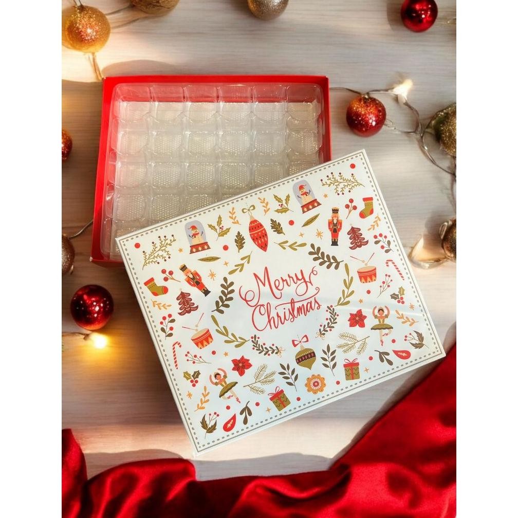 

CR - SB NATAL HOLES - Box Kotak packaging Sekat Nastar Kue Kering Christmas TERLARIS