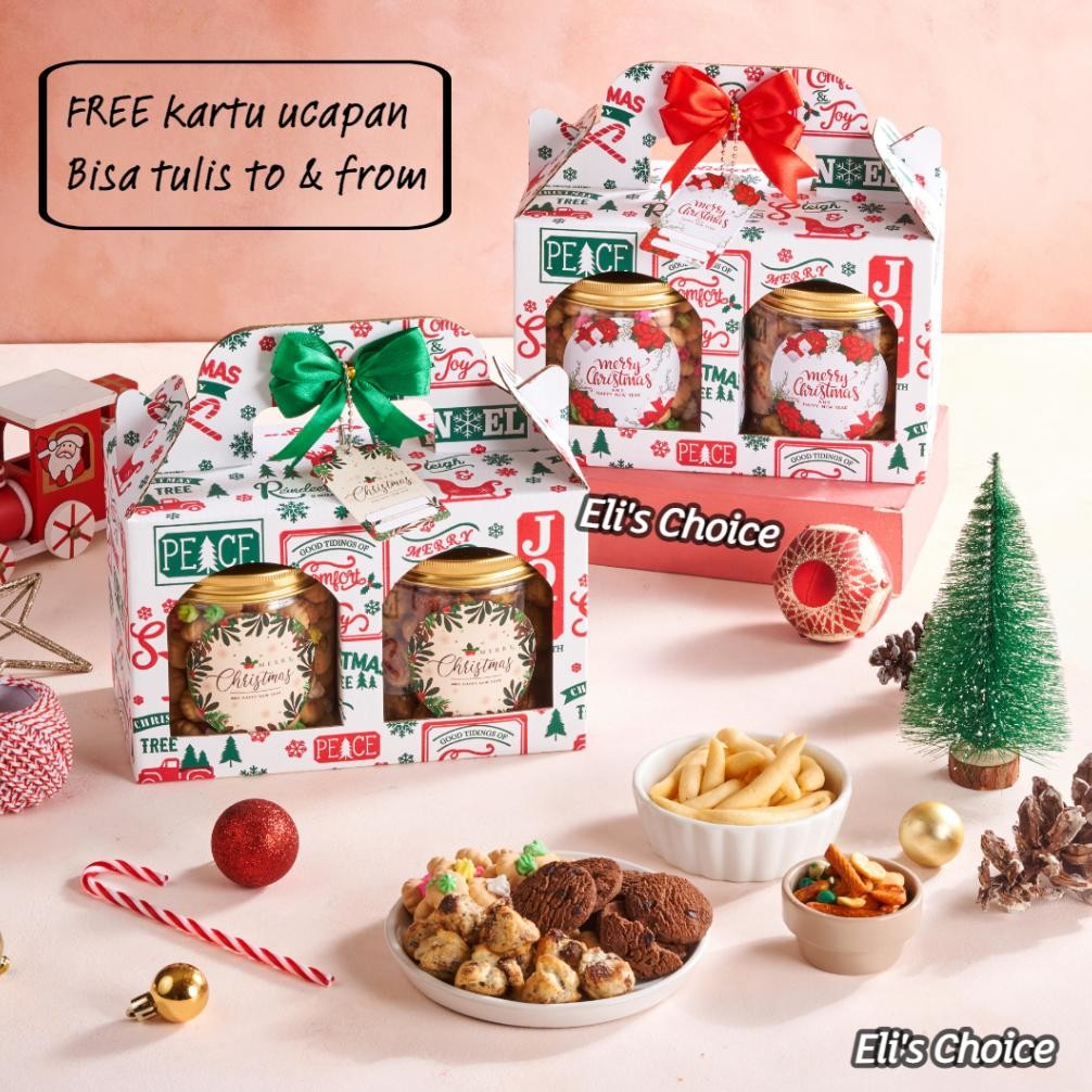 

CR - [2 JAR] HAMPERS NATAL / PARCEL KADO CHOCO CHIPS GEM ROSE SOES CHOCOLATE ISI 2 JAR 600 ML TERMURAH READY STOCK / BINGKISAN MERRY CHRISTMAS PREMIUM TERLARIS