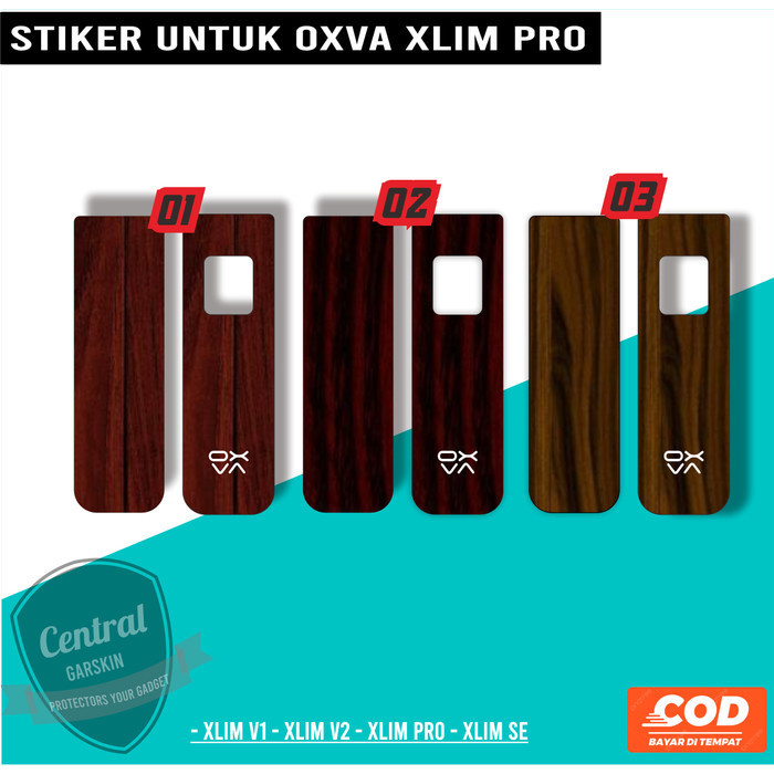 Oxva Xlim Pro Depan Belakang Kayu 2 01 Casing/Case Stiker Skin Wrap CUSTOM - Premium Quality