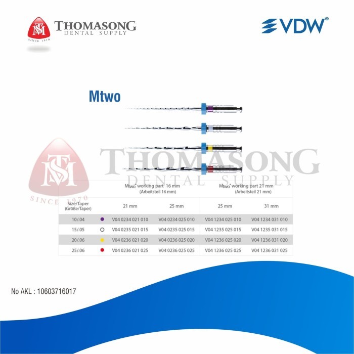 

BEBAS ONGKIR - VDW Mtwo Files Rotary Endo