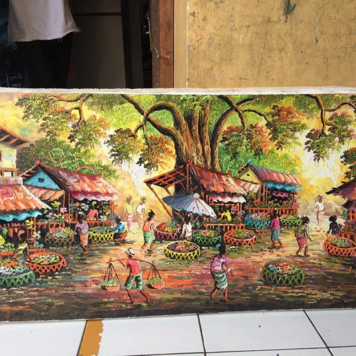 lukisan pasar tradisional