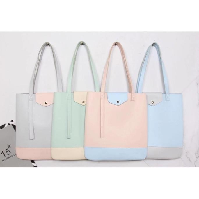 

BARU TOTE BAG PU PASTEL COLOR