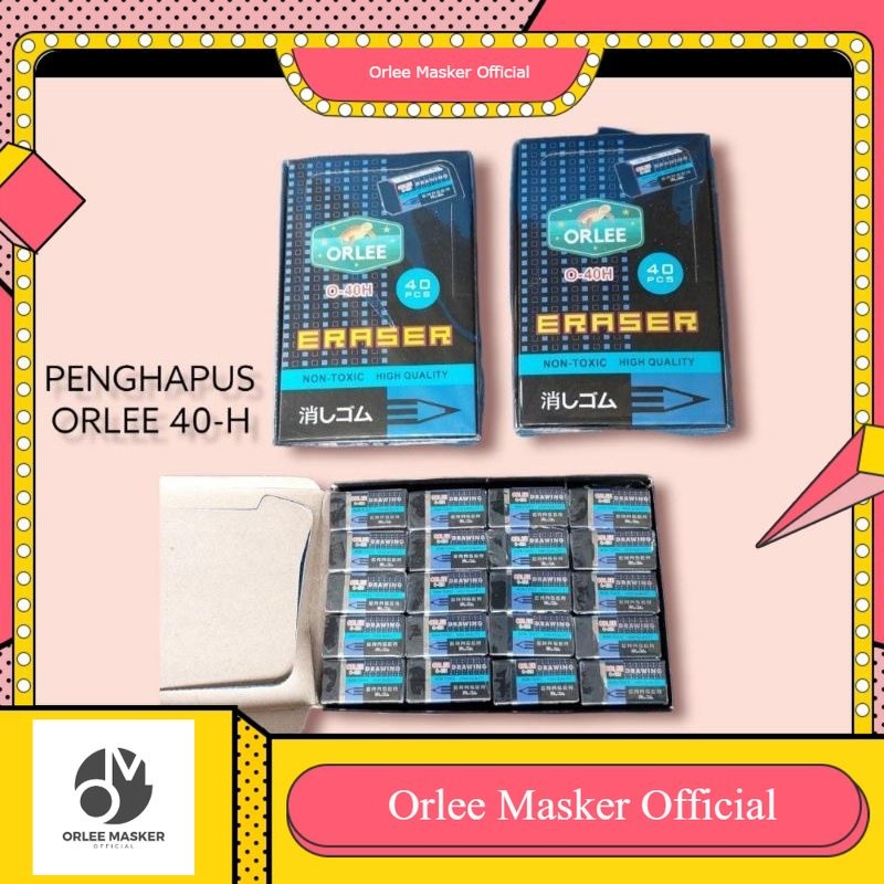 

PENGHAPUS/ SETIP ORLEE besar 1 pak (isi 40 pcs) original warna hitam dan putih, bersih