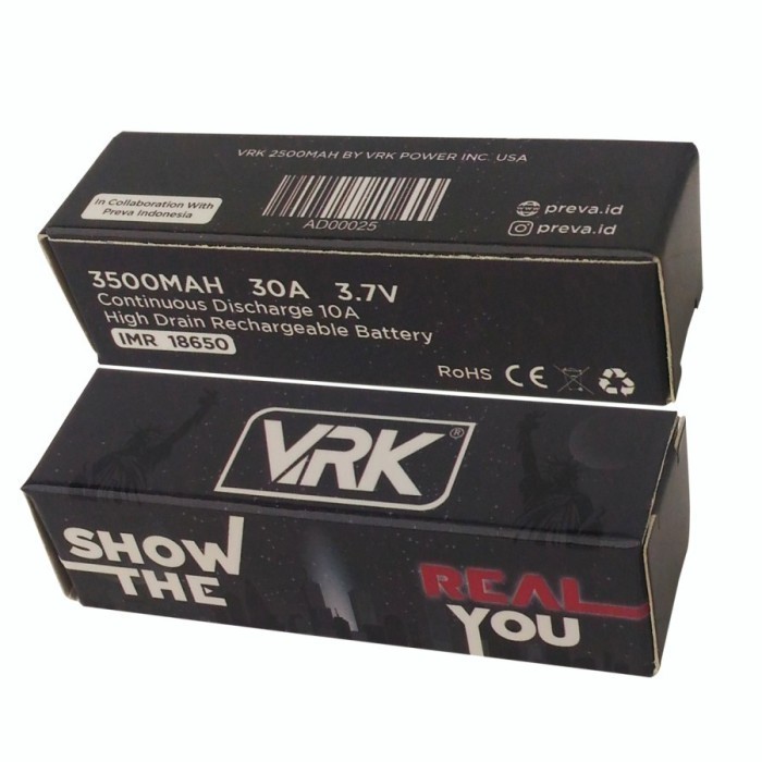BATERAI VRK 18650 3500MAH VRK BATERAI BATTERY VRK 3500MAH ORIGINAL VRK