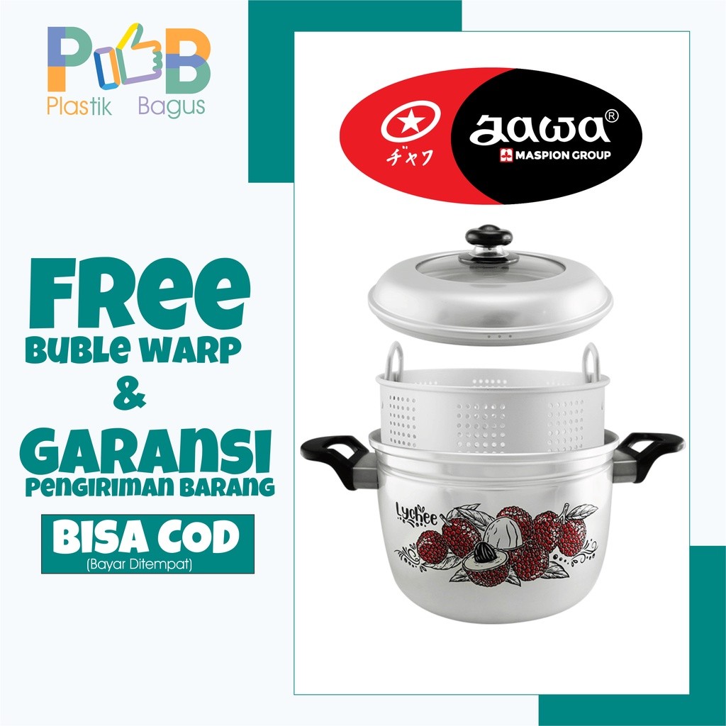 dandang kukusan aluminium tutup kaca panci 22 cm pancaguna maspion jawa