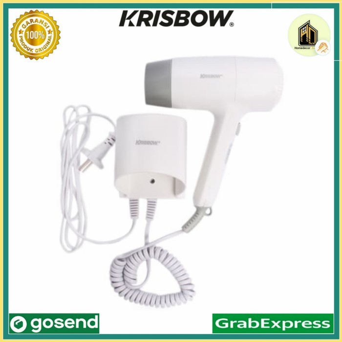 Krisbow Hair Dryer 23 A - Putih / hair dryer dinding krisbow