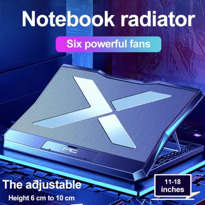 Cooling Pad Laptop RGB Kipas Pendingin Alas Laptop Stand Holder