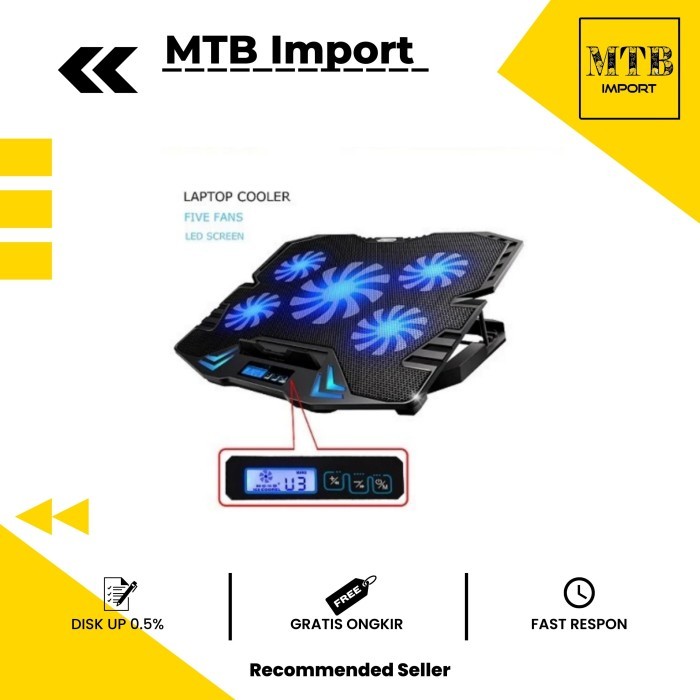 Cooler macbook pro macbook air Cooling Pad Laptop 5 Kipas Black Blue