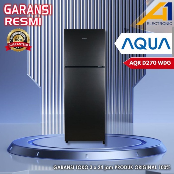 KULKAS AQUA AQRD270 / AQR D270 WDG / AQRD 270 , 2 PINTU 220 L