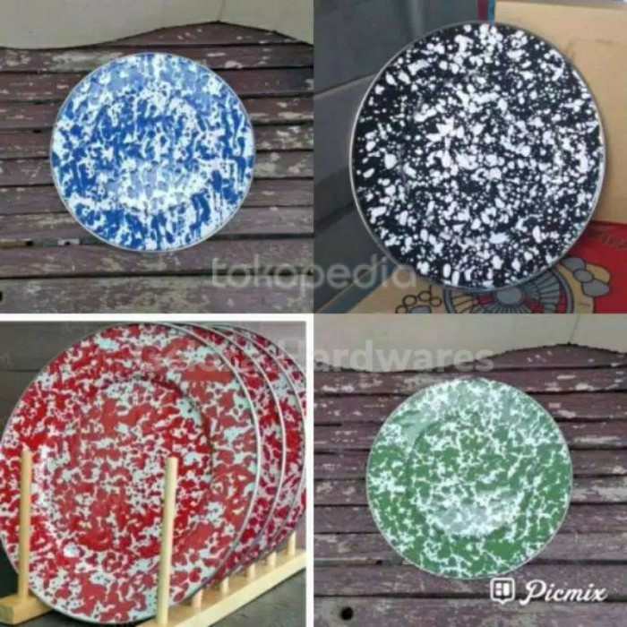 PIRING BLIRIK 22 CM/ PIRING JADUL MOTIF SWIRL KEDAUNG
