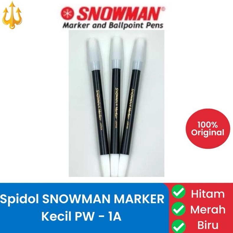 

Terlaris [Harga 1 Lusin] Spidol Kecil Snowman Pw-1A Hitam Biru Merah