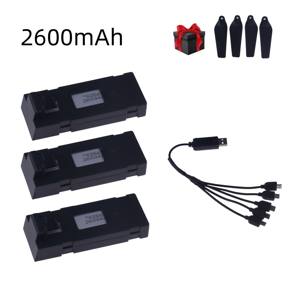 3.7V 2600mAh RC Drone Battery for E88 E88PRO E88MAX E525