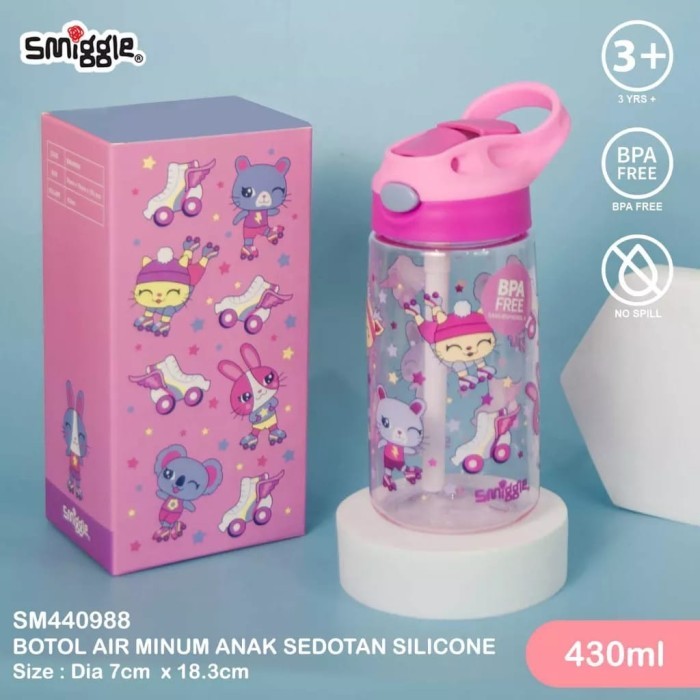 TERLENGKAP BOTOL MINUM WATERBOTTLE SMIGGLE SEDOTAN SILIKON 430ML DAN 750ML