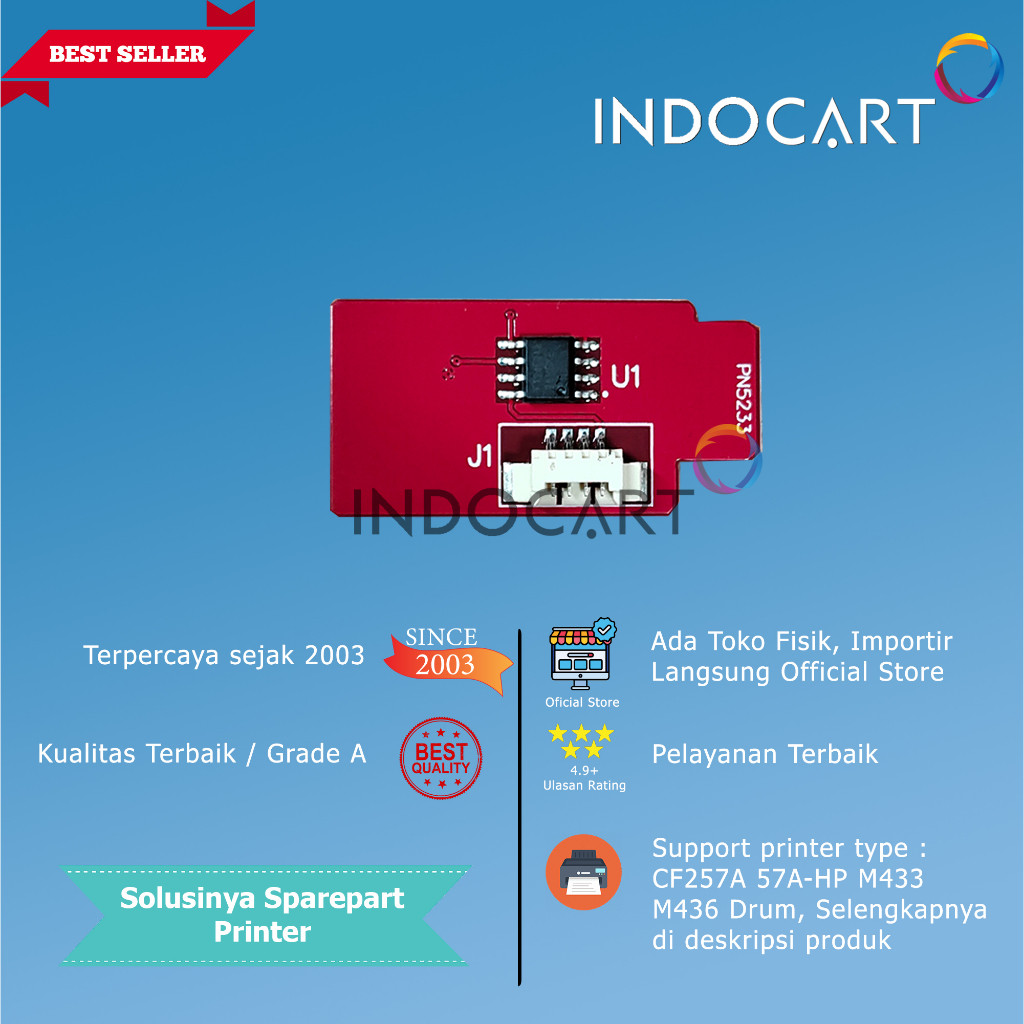 IndoCart Chip CF257A 57A-HP LJ M433 M436 MFP M42623n M42625dn Drum-80K