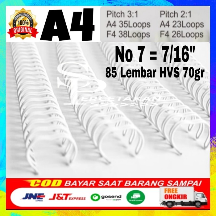 

Spiral Kalender A4 7/16 / Kawat Spiral A4 7/16 Putih Murah Berkualitas