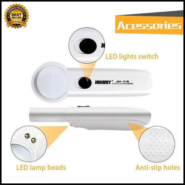 

TERBARU LENSA KACA PEMBESAR LUP LOOP 8X LAMPU SENTER LED MAGNIFYING GLASS !!