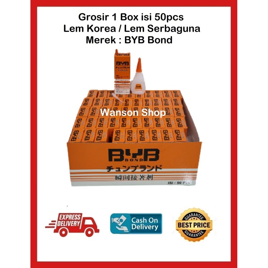 

HARGA DISC - LEM KOREA MURAH / LEM SERBAGUNA 1 BOX 50 PCS GROSIR